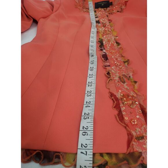 Rare Louise Ricci Embellished Beaded Sequin Button-Up Jacket Size 12 Fall Formal - Picture 10 of 12